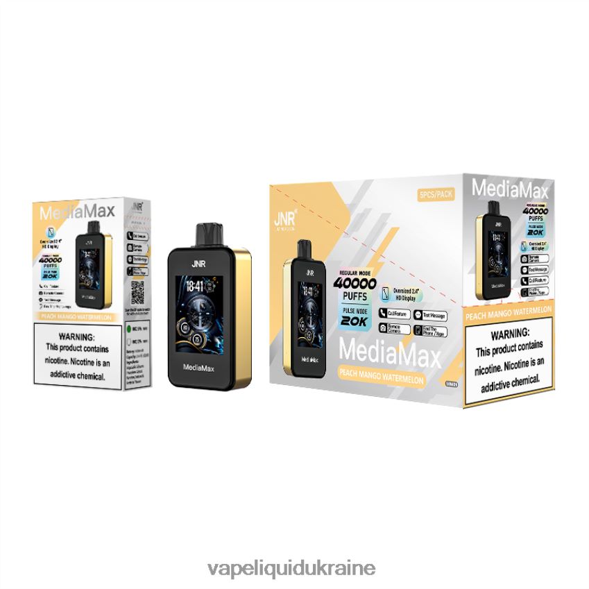 JNR MediaMax 40k Puff Peach Mango Watermelon P2DFVX15 Pod System Vape