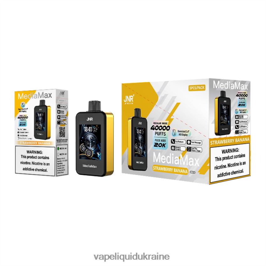 JNR MediaMax 40k Puff Strawberry Banana P2DFVX16 Vape Ukraine