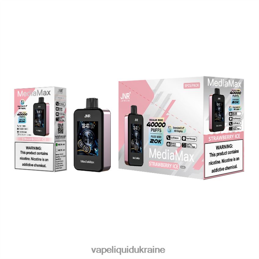 JNR MediaMax 40k Puff Strawberry Ice P2DFVX17 Vape Liquid Ukraine