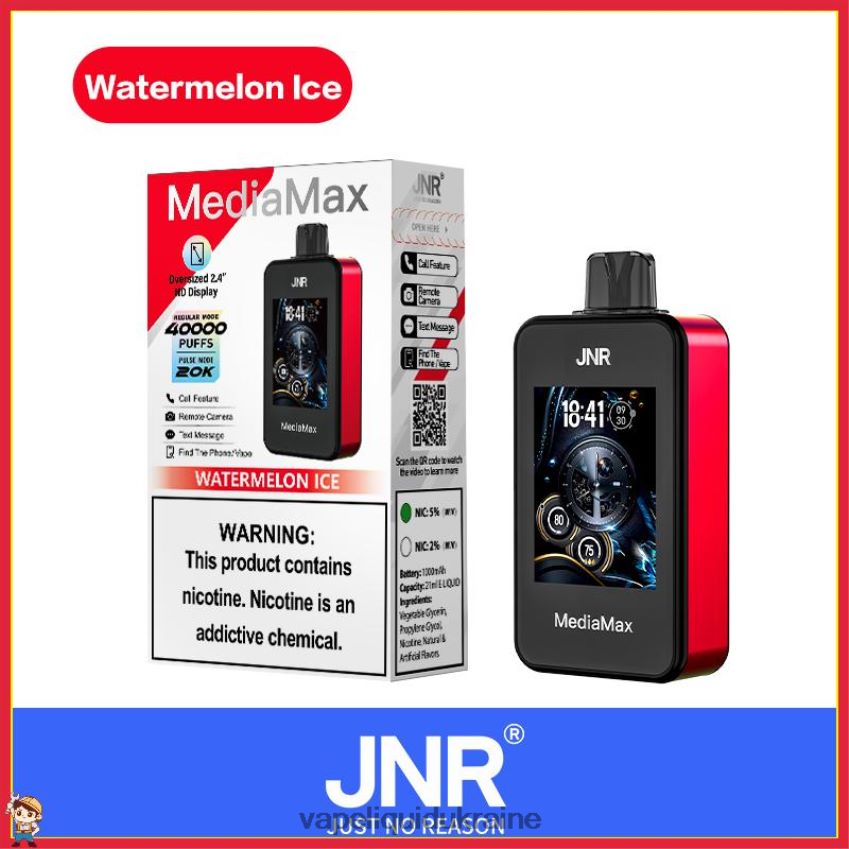 JNR MediaMax 40k Puff Watermelon Ice P2DFVX18 Vape Shop Київ