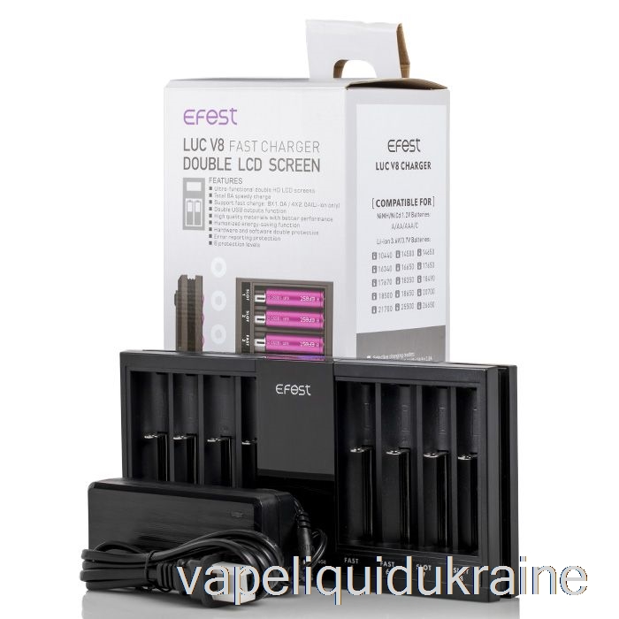 Vape Ukraine EFEST LUC V8 Double LCD Screen Fast Battery Charger