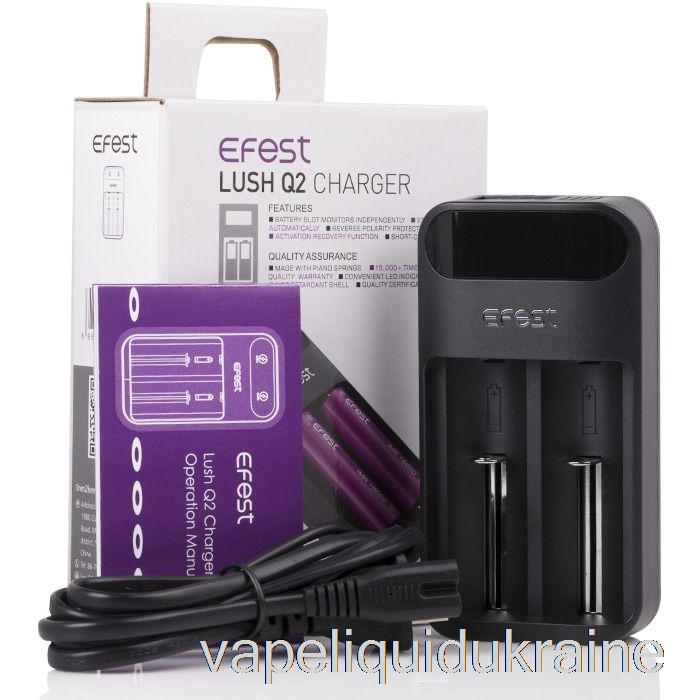 Vape Ukraine Efest LUSH Q2 2-Bay Intelligent LED Battery Charger