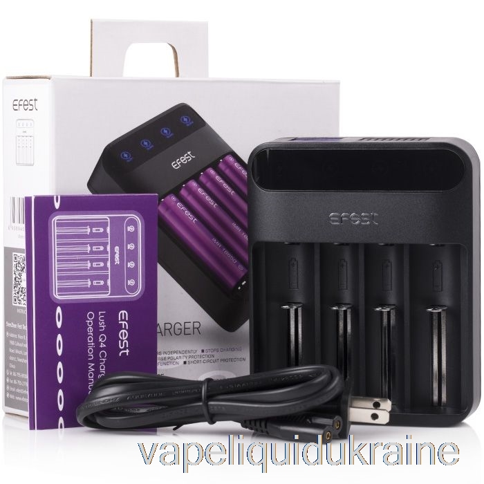 Vape Ukraine Efest LUSH Q4 4-Bay Intelligent LED Battery Charger